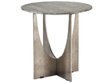 Op Art Gray/Aged Pewter End Table - Ornate Home