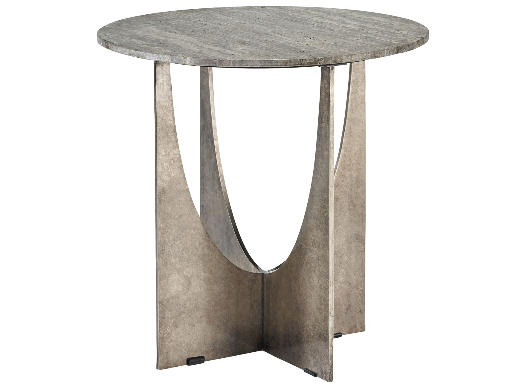 Op Art Gray/Aged Pewter End Table - Ornate Home