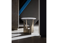 Op Art Gray/Aged Pewter End Table - Ornate Home