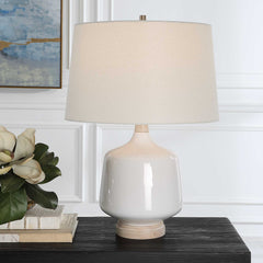 Opal Gloss White Table Lamp - Ornate Home
