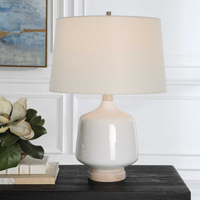 Opal Gloss White Table Lamp - Ornate Home