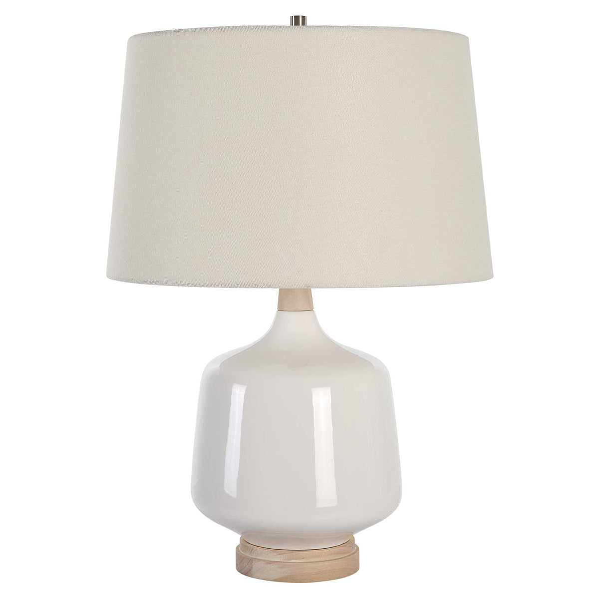 Opal Gloss White Table Lamp - Ornate Home