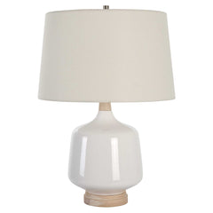 Opal Gloss White Table Lamp - Ornate Home