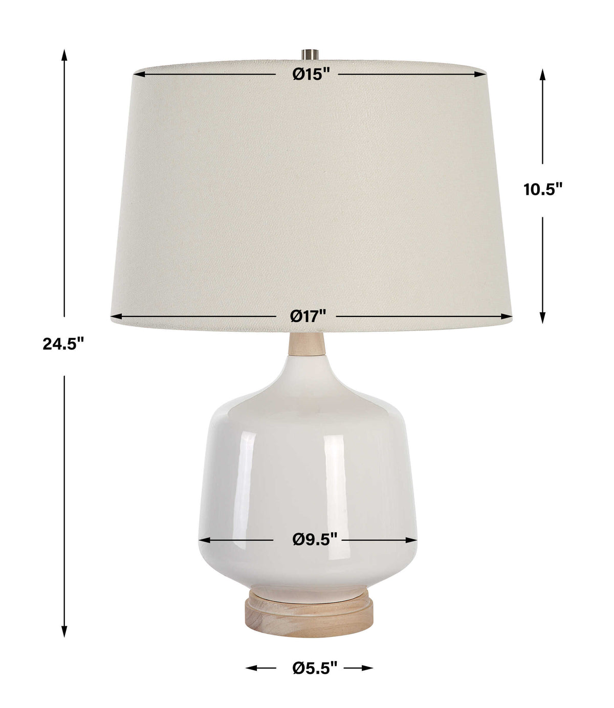 Opal Gloss White Table Lamp - Ornate Home