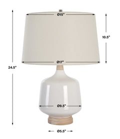 Opal Gloss White Table Lamp - Ornate Home