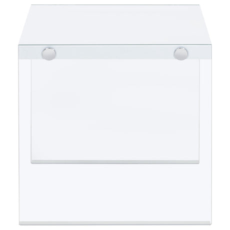 Opal White High Gloss 2-piece Coffee and End Table Set - Ornate Home