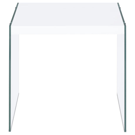 Opal White High Gloss 3-piece Coffee and End Table Set - Ornate Home