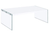 Opal White High Gloss Coffee Table - Ornate Home