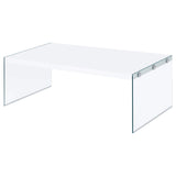 Opal White High Gloss Coffee Table - Ornate Home