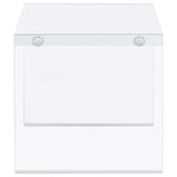 Opal White High Gloss End Table - Ornate Home