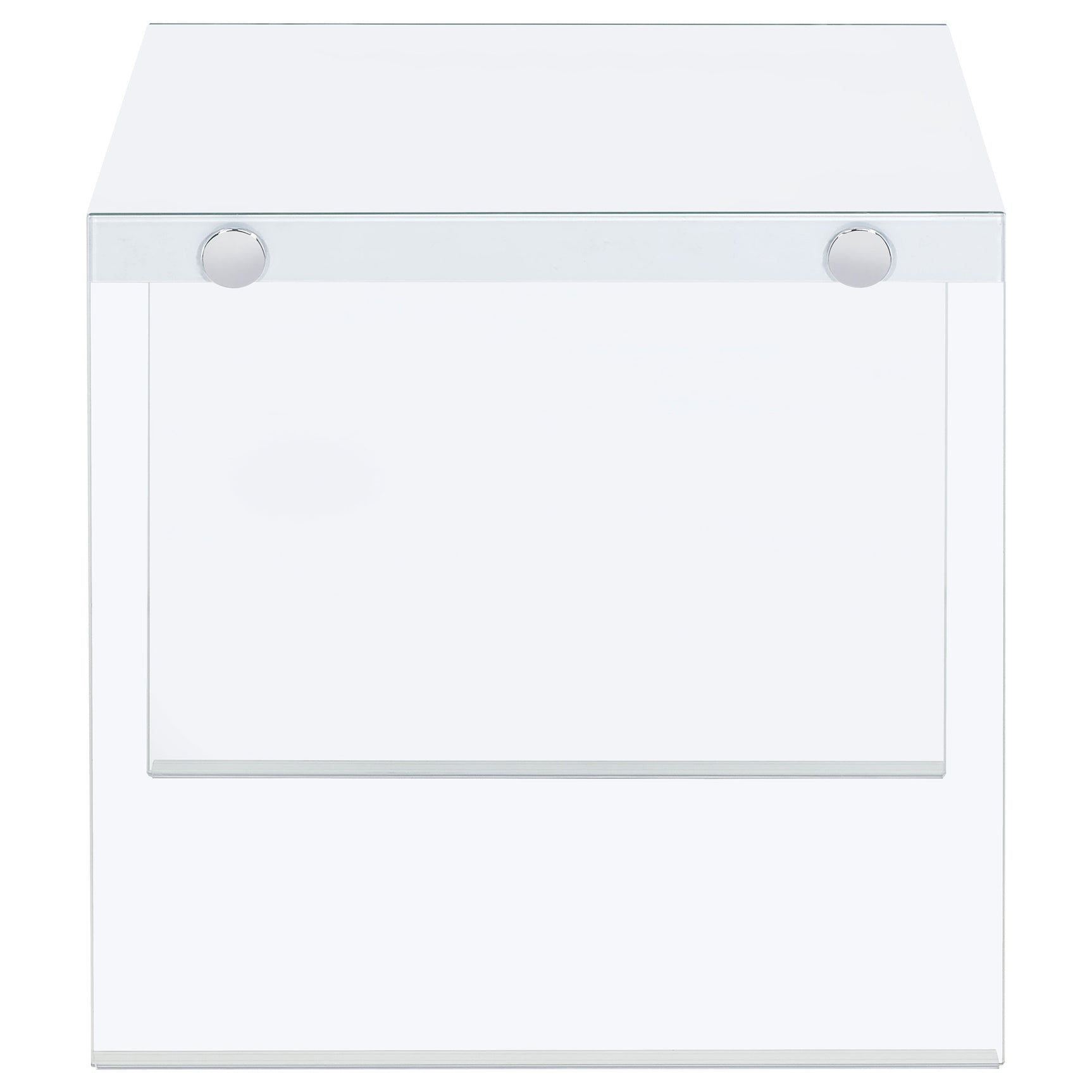 Opal White High Gloss End Table - Ornate Home