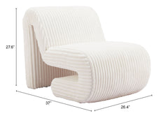 Opam White Accent Chair - Ornate Home