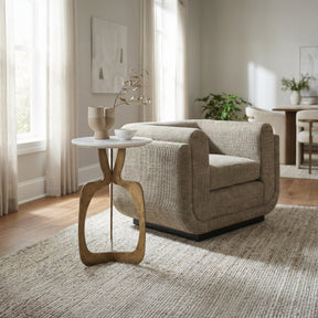 Ophelia White & Brass Side Table - Ornate Home