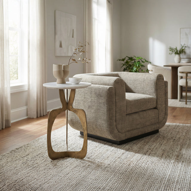 Ophelia White & Brass Side Table - Ornate Home