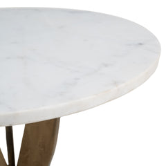 Ophelia White & Brass Side Table - Ornate Home