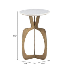 Ophelia White & Brass Side Table - Ornate Home