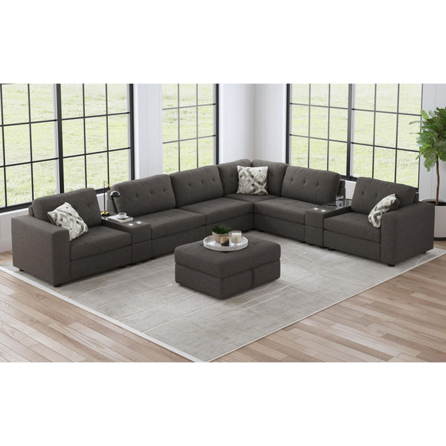 Options One Palmer Plus Ash 9-Piece Living Room Set - Ornate Home