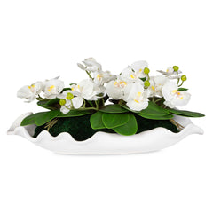 Opulence Orchid White Centerpiece With Bowl - Ornate Home