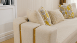 Opulent Lineage Beige/Gold Trim Sofa / HD-3183 - Ornate Home