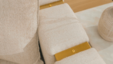 Opulent Lineage Beige/Gold Trim Sofa / HD-3183 - Ornate Home
