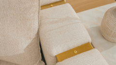 Opulent Lineage Beige/Gold Trim Sofa / HD-3183 - Ornate Home
