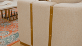 Opulent Lineage Beige/Gold Trim Sofa / HD-3183 - Ornate Home