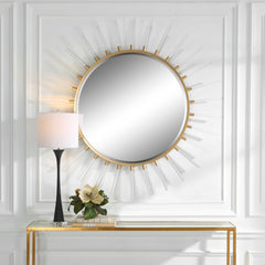 Oracle Gold Round Starburst Mirror - Ornate Home