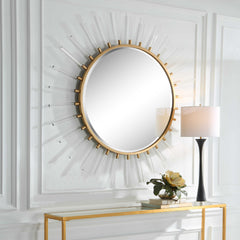 Oracle Gold Round Starburst Mirror - Ornate Home