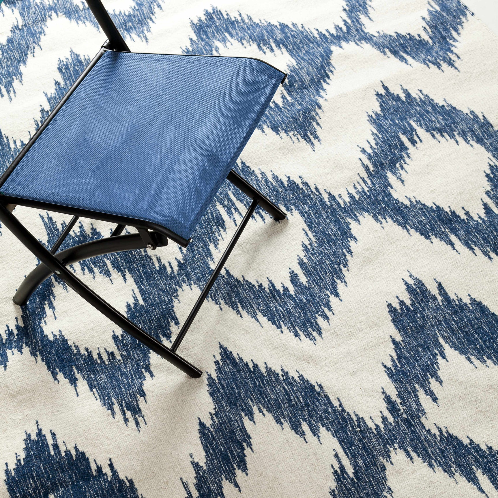 Oradell Blue Ikat Wool Rug - Clearance - Ornate Home