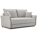 Oran Gray Chenille Sofa w/Sleeper - Ornate Home