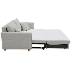 Oran Gray Chenille Sofa w/Sleeper - Ornate Home