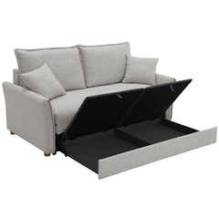 Oran Gray Chenille Sofa w/Sleeper - Ornate Home