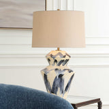 Oranda Blue/White Abstract Geometric Table Lamp - Ornate Home