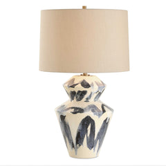 Oranda Blue/White Abstract Geometric Table Lamp - Ornate Home