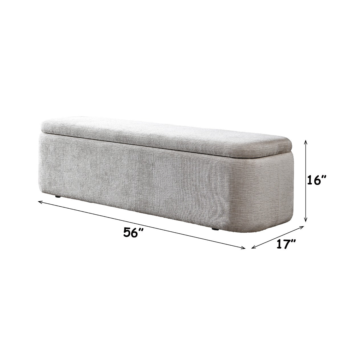 Orane Gray Bench w/Storage - Ornate Home