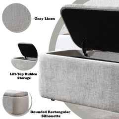 Orane Gray Bench w/Storage - Ornate Home
