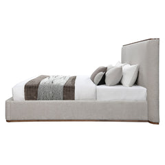 Orane Gray Fabric Upholstered Queen Bed - Ornate Home