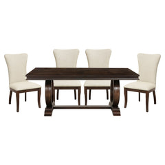 Oratorio Vanilla/Cherry 5pc Dining Set - Ornate Home