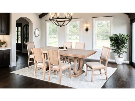 Orbetello Natural/Beige 7 Piece Dining Set - Ornate Home