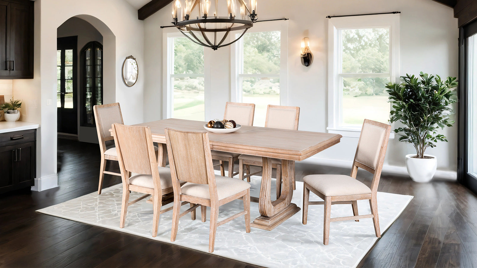 Orbetello Natural/Beige Dining Table - Ornate Home