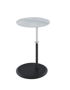 Orbit Gray Marble 15.5"W Height Adjustable End Table - Ornate Home