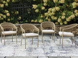 Orchard Beach Beige Arm Chair With Cushion (Set of 4) - Ornate Home
