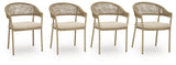 Orchard Beach Beige Arm Chair With Cushion (Set of 4) - Ornate Home