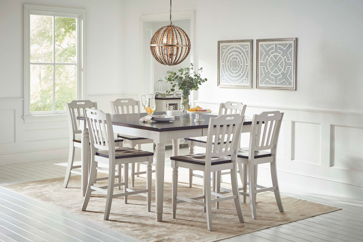 Orchard Park Dark Brown/Light Grey Counter Dining Table w/ 8 Stools - Ornate Home