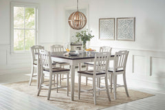Orchard Park Dark Brown/Light Grey Counter Dining Table w/ 8 Stools - Ornate Home