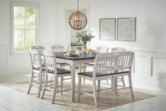 Orchard Park Dark Brown/Light Grey Counter Dining Table w/ 6 Stools, Bench - Ornate Home