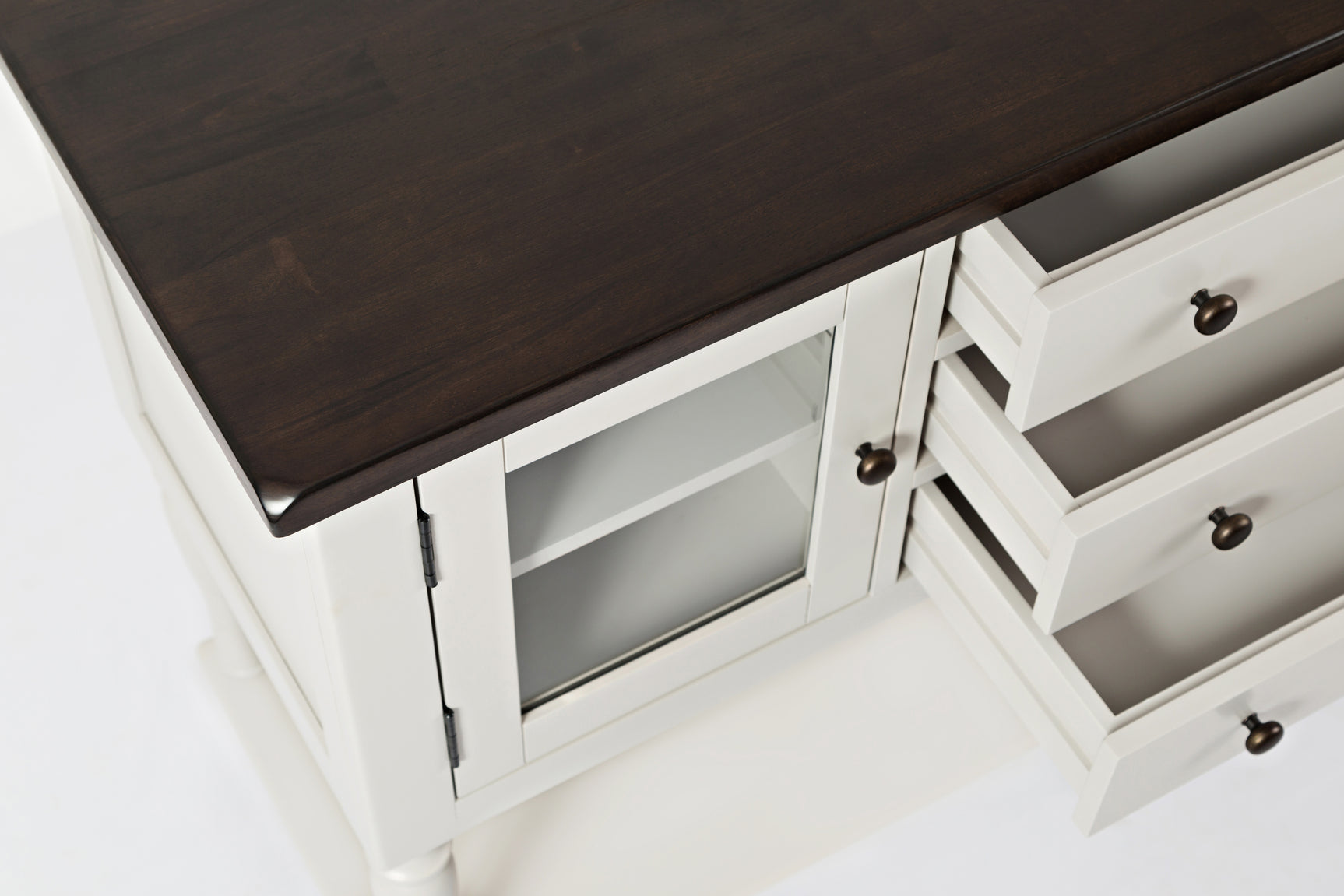 Orchard Park Dark Brown/Light Grey Server - Ornate Home