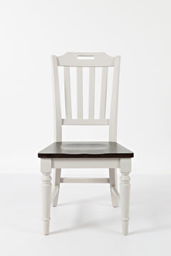 Orchard Park Dark Brown/Light Grey Slatback Chair (Set of 2) - Ornate Home