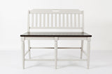Orchard Park Dark Brown/Light Grey Slatback Counter Bench - Ornate Home