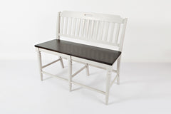 Orchard Park Dark Brown/Light Grey Slatback Counter Bench - Ornate Home